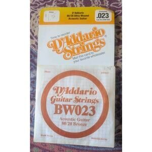 D'Addario BW023 Vintage Guitar String Acoustic Guitar 80/20 Bronze + Index Card